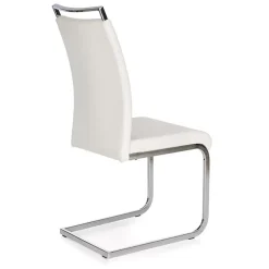 Sedia da pranzo moderna in ecopelle bianco e acciaio cromato Adelaide Gihome®