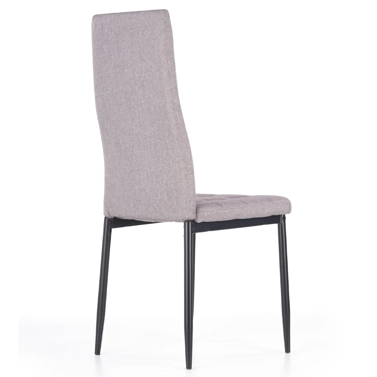 Sedia da pranzo moderna in tessuto grigio e metallo nero Ylenia