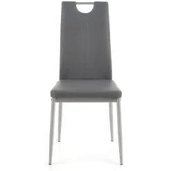 Sedia da pranzo moderna in ecopelle grigio con gambe in acciaio Ginevra Gihome®