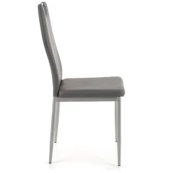 Sedia da pranzo moderna in ecopelle grigio con gambe in acciaio Ginevra Gihome®