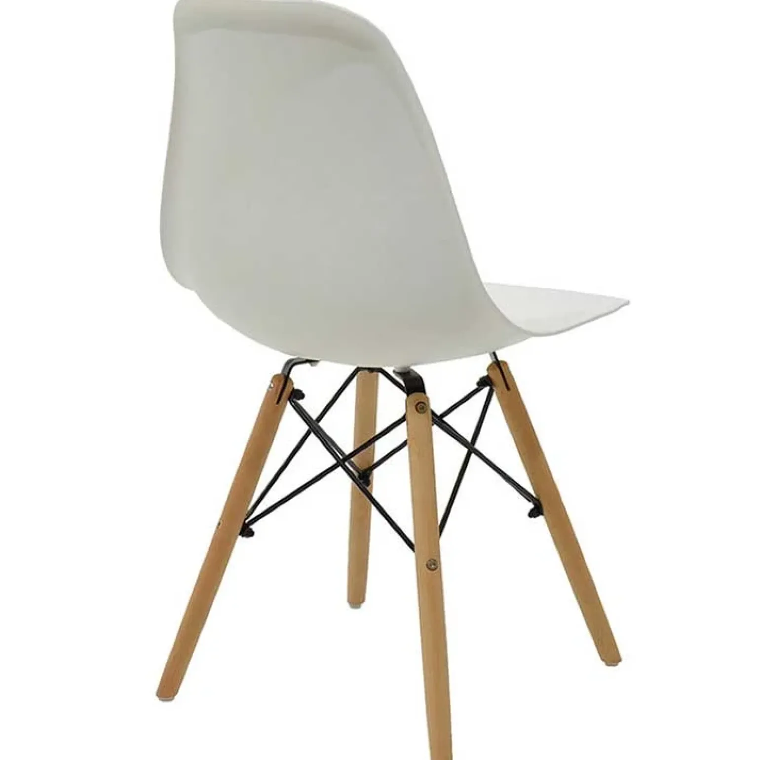 Sedia da pranzo stile scandinavo in polipropilene bianco gambe legno Efesto