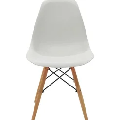 Sedia da pranzo stile scandinavo in polipropilene bianco gambe legno Efesto