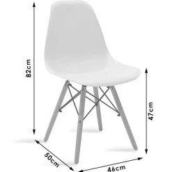 Sedia da pranzo stile scandinavo in polipropilene marrone gambe legno Efesto