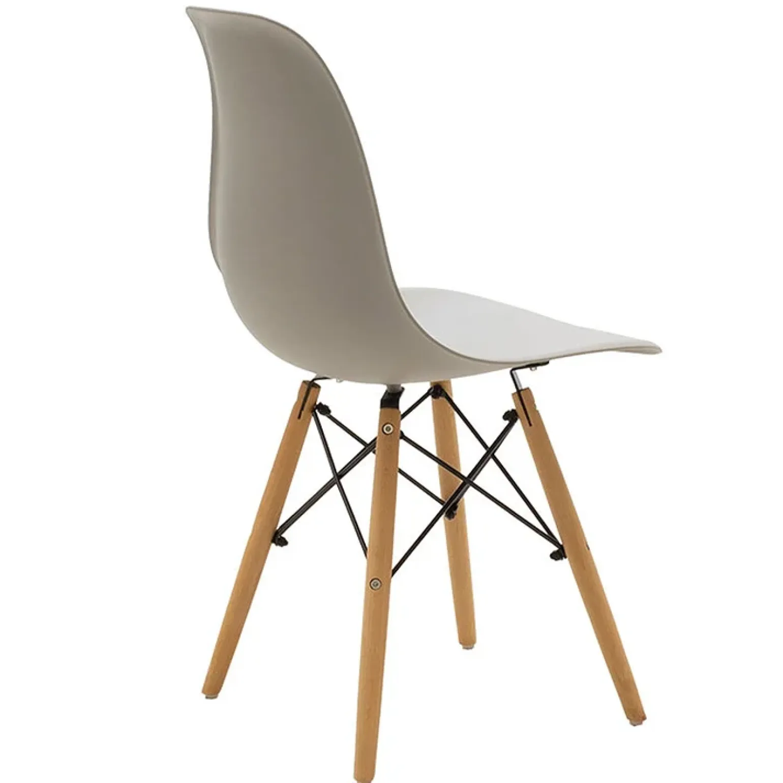 Sedia da pranzo stile scandinavo in polipropilene grigio gambe legno Efesto