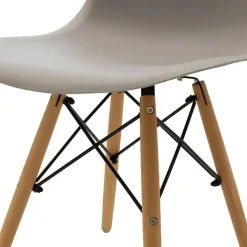 Sedia da pranzo stile scandinavo in polipropilene grigio gambe legno Efesto