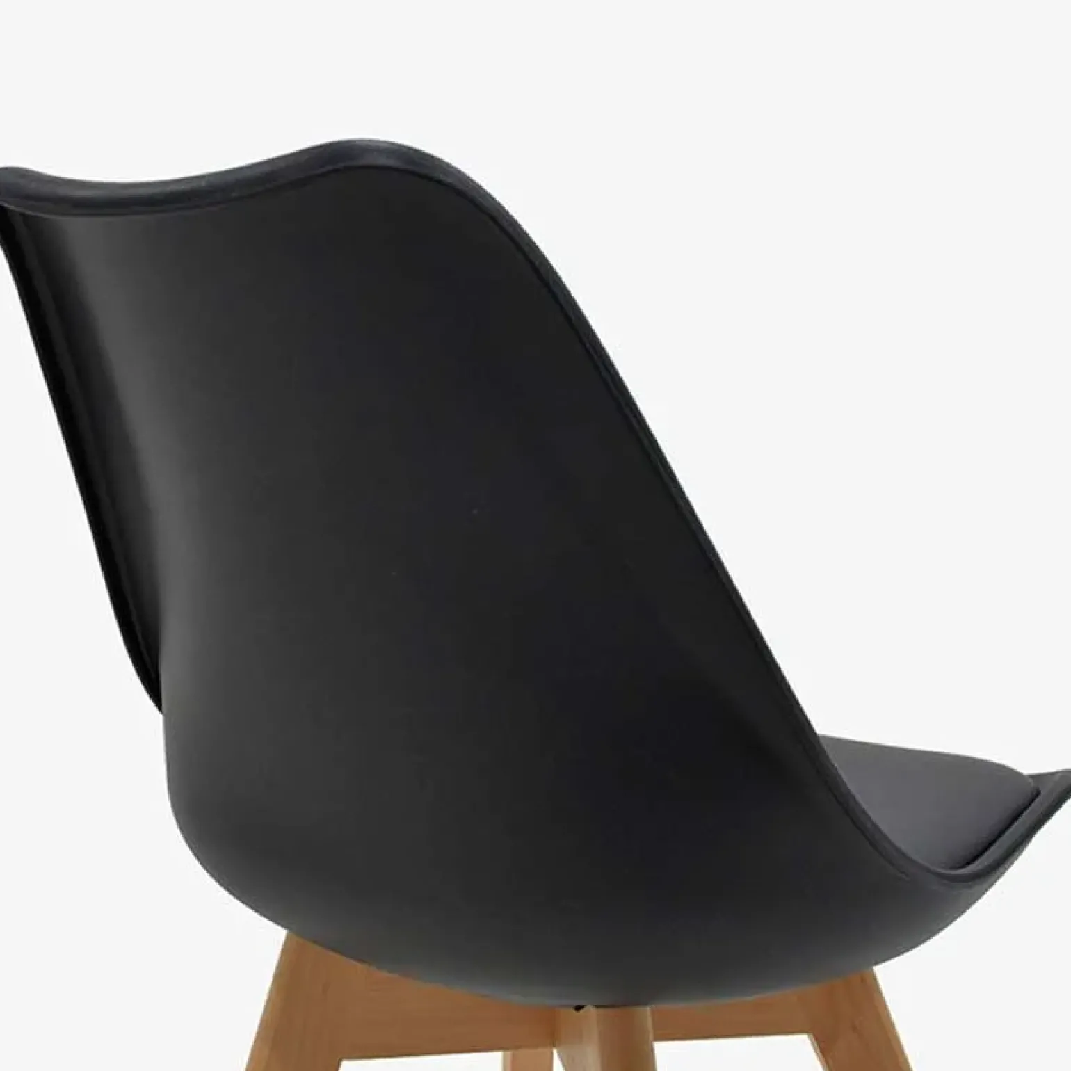 Sedia da pranzo stile scandinavo imbottita nero gambe legno Riccia