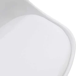 Sedia da pranzo stile scandinavo imbottita bianca gambe legno Riccia