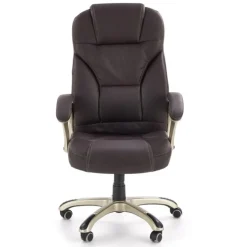 Sedia da ufficio classica in ecopelle marrone ottone Eclipse