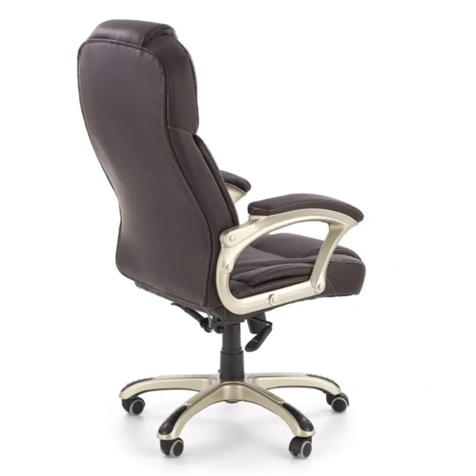 Sedia da ufficio classica in ecopelle marrone ottone Eclipse