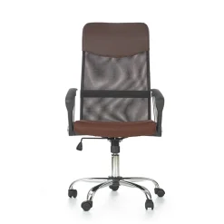 Sedia da ufficio con braccioli girevole in tessuto marrone Mack
