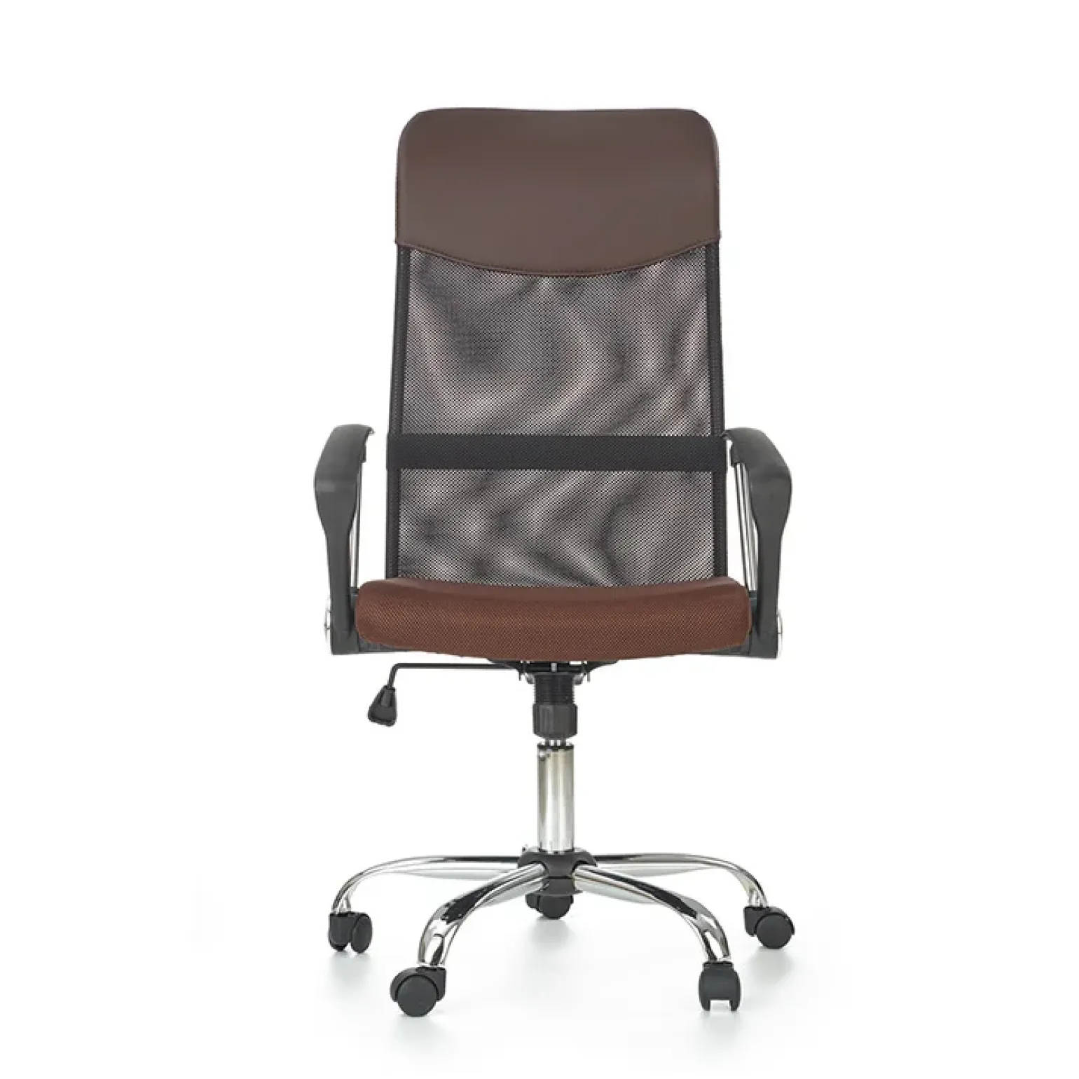 Sedia da ufficio con braccioli girevole in tessuto marrone Mack