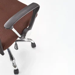 Sedia da ufficio con braccioli girevole in tessuto marrone Mack