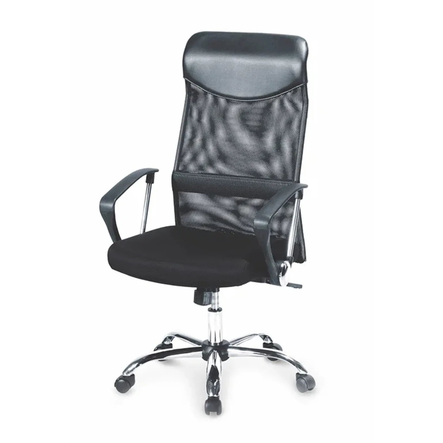 Sedia da ufficio con braccioli girevole in tessuto nera Mack