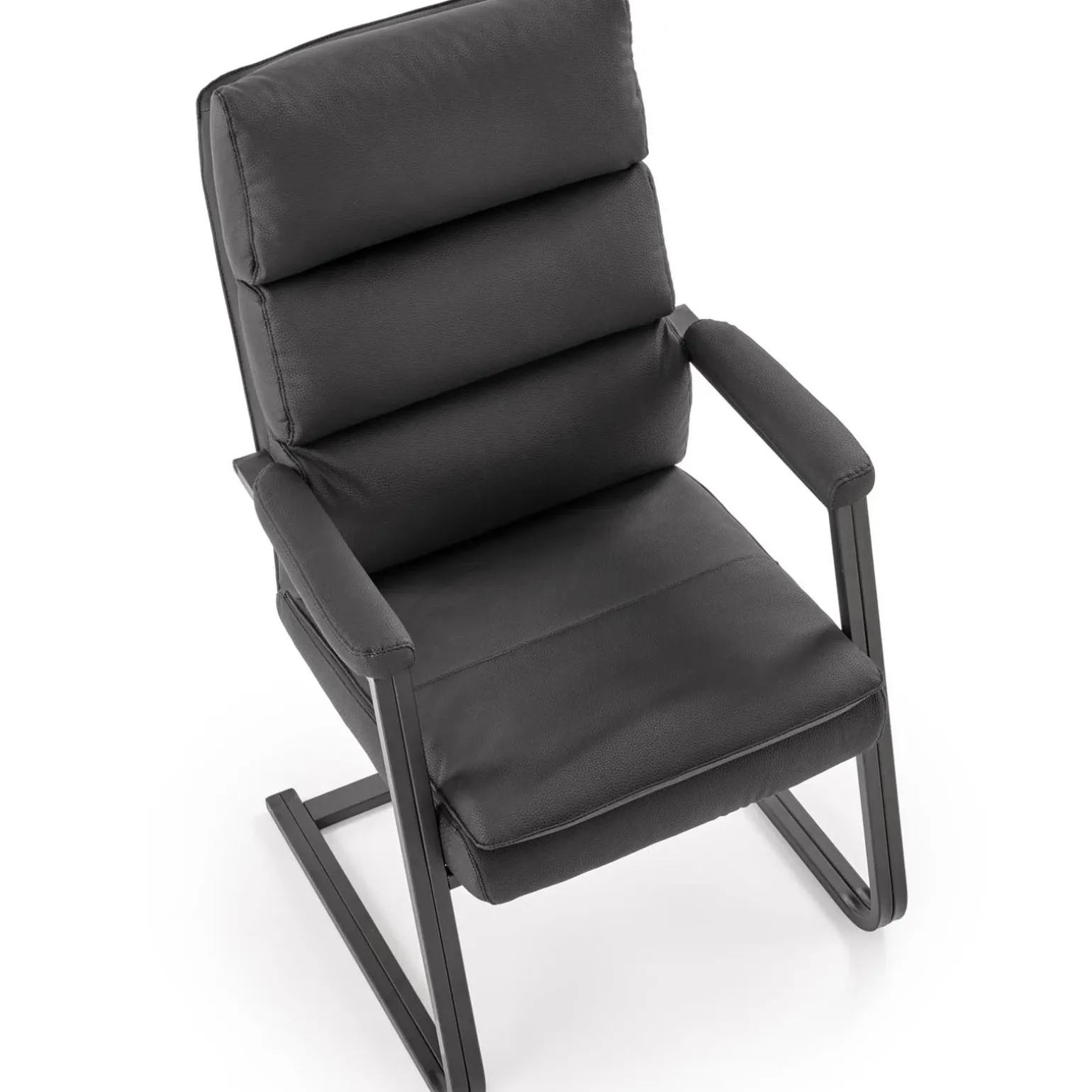 Sedia da ufficio con braccioli moderna in ecopelle nero Andrada