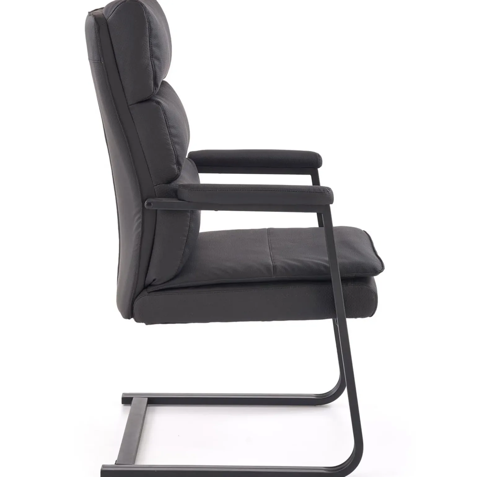 Sedia da ufficio con braccioli moderna in ecopelle nero Andrada