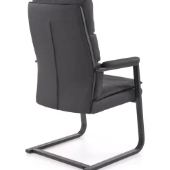 Sedia da ufficio con braccioli moderna in ecopelle nero Andrada
