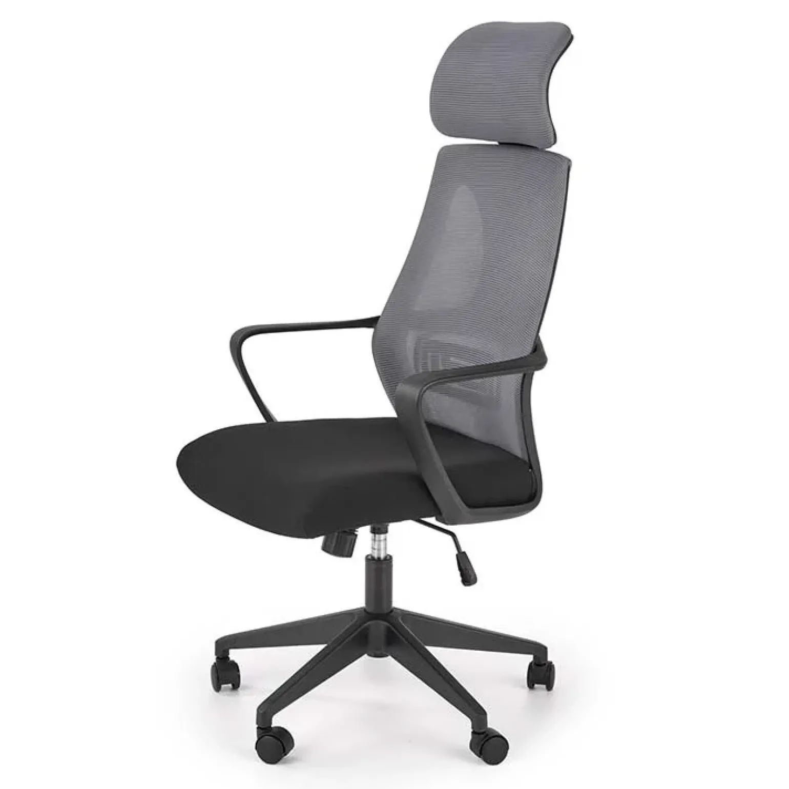 Sedia da ufficio con ruote in tessuto rete grigio nero Clay