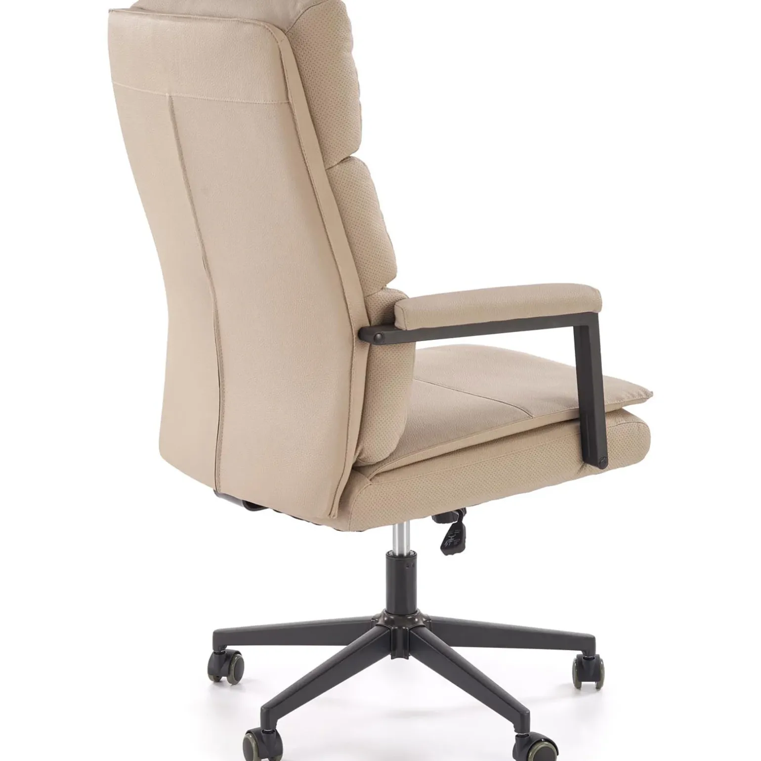 Sedia da ufficio con ruote e braccioli imbottita ecopelle beige Yara