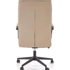 Sedia da ufficio con ruote e braccioli imbottita ecopelle beige Yara