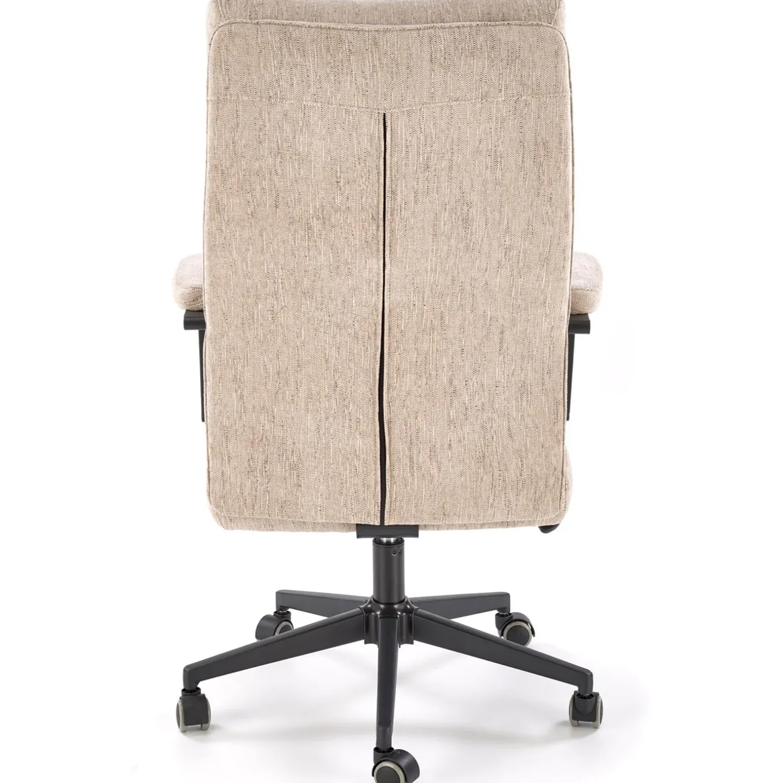 Sedia da ufficio con ruote e braccioli in tessuto beige Yara