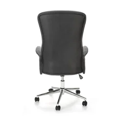 Sedia da ufficio con ruote in tessuto e ecopelle grafite nero Triana