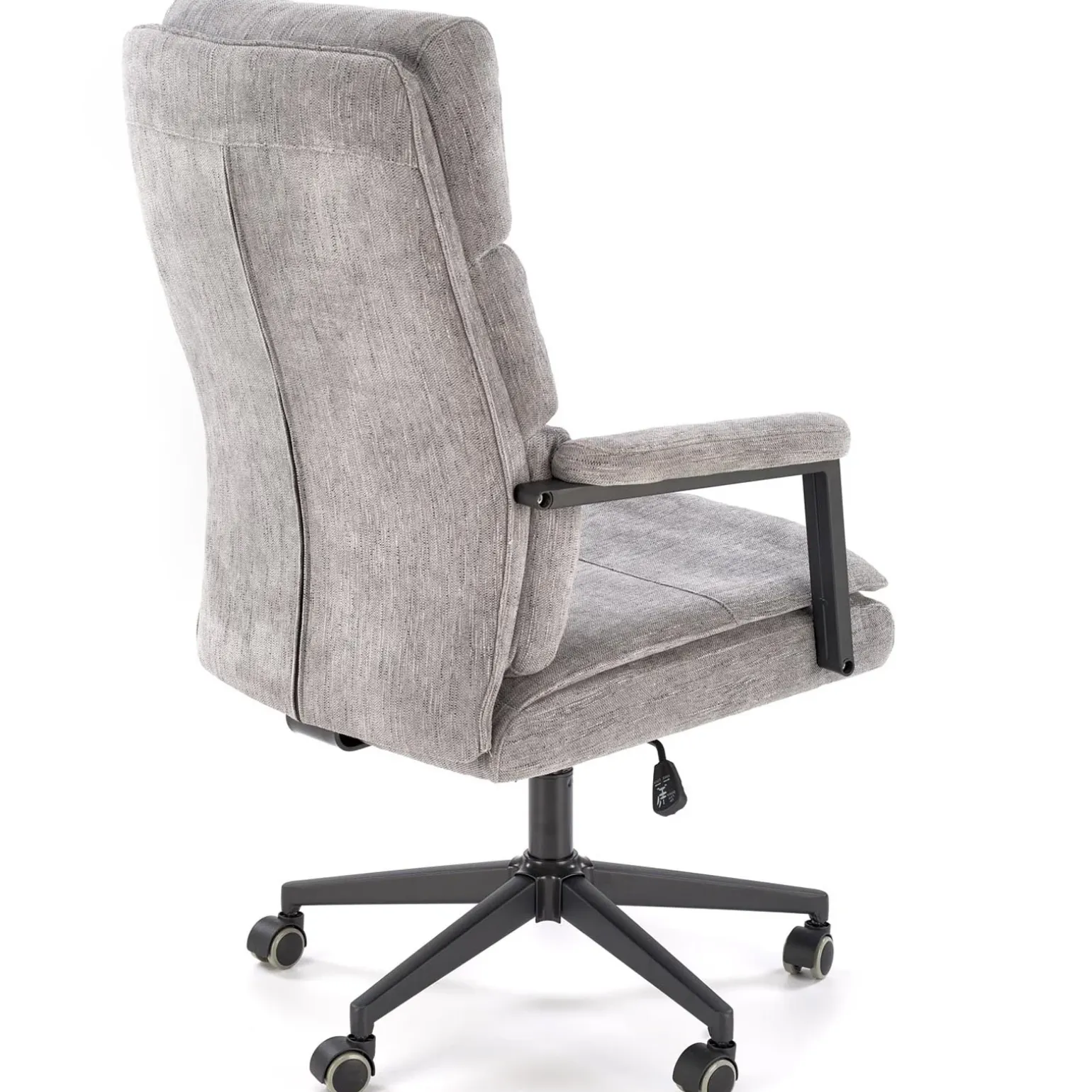 Sedia da ufficio con ruote e braccioli in tessuto grigio Yara