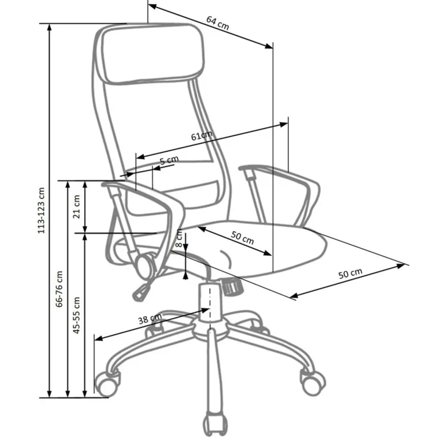 Sedia da ufficio design moderno in tessuto grigio Freemont