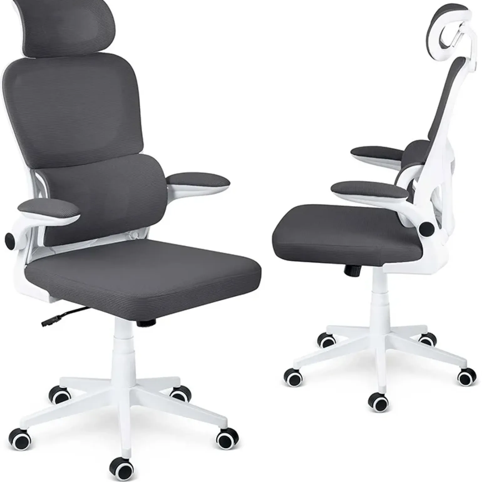 Sedia da ufficio design moderno con ruote grigia Deskisy