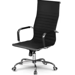 Sedia da ufficio design moderno con ruote nera Ergoflex