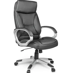 Sedia da ufficio ecopelle design moderno con ruote nero Workwell