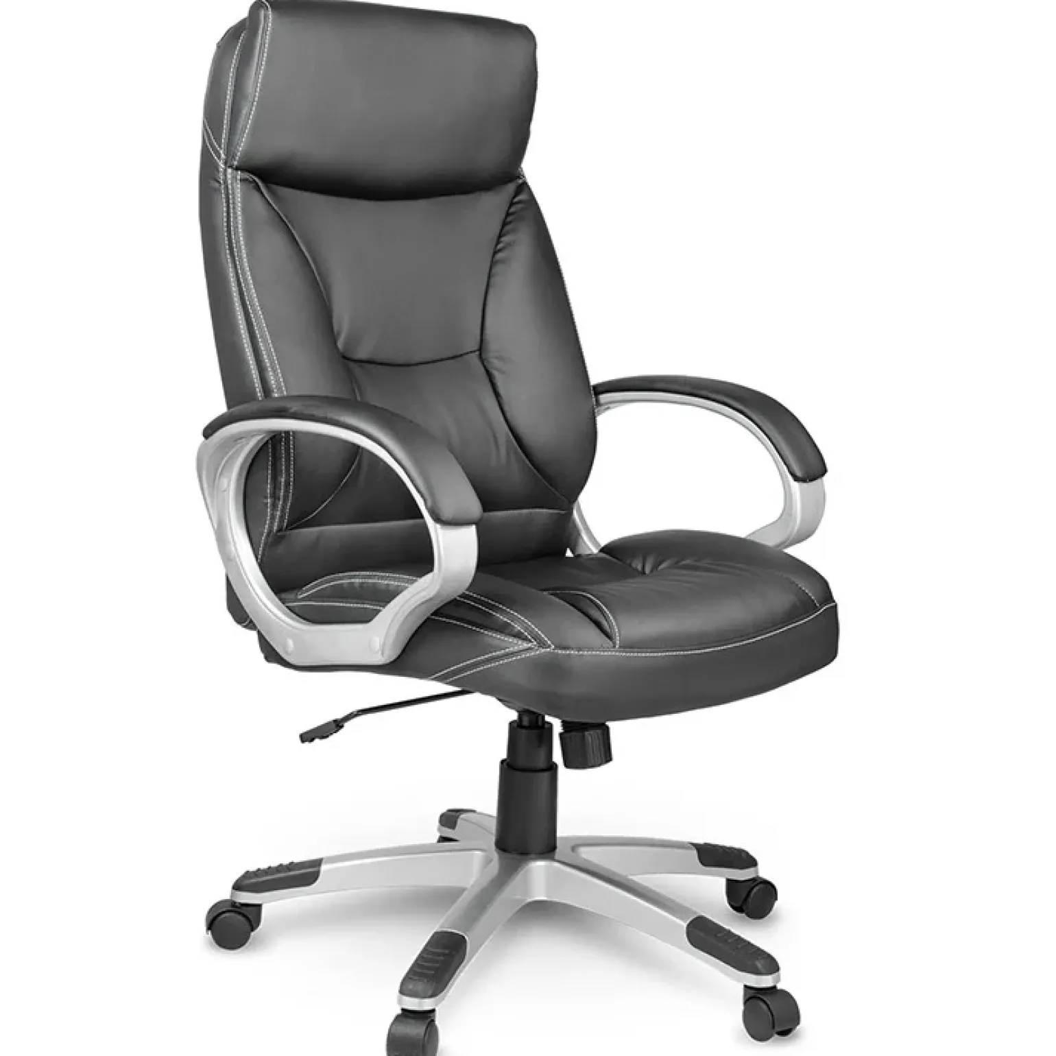 Sedia da ufficio ecopelle design moderno con ruote nero Workwell