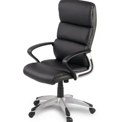 Sedia da ufficio ecopelle design moderno con ruote nero Executive