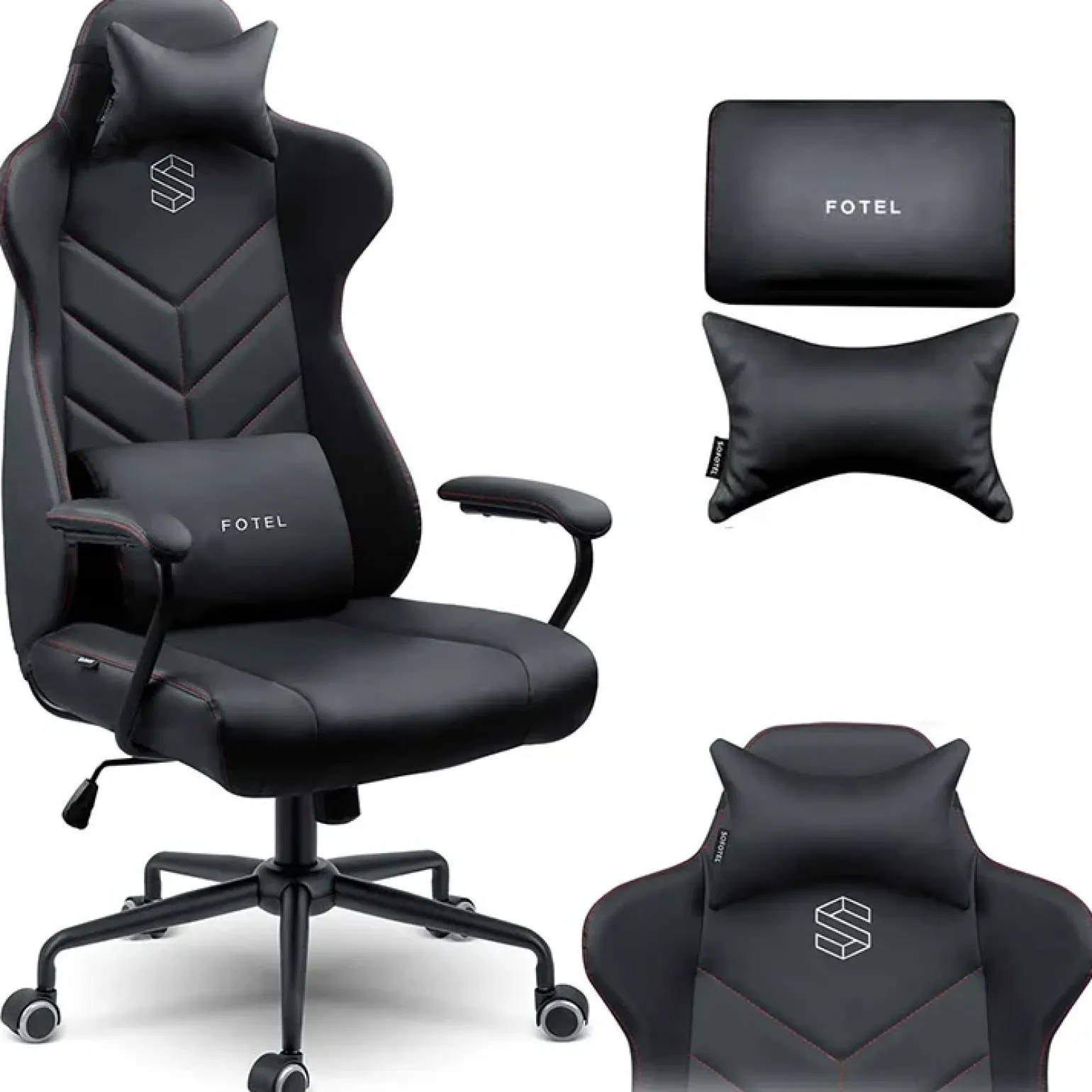 Sedia da ufficio ecopelle design moderno con ruote nero Ergosupport