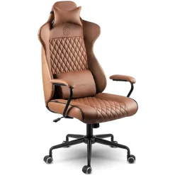 Sedia da ufficio ecopelle design moderno con ruote marrone Relaxpro