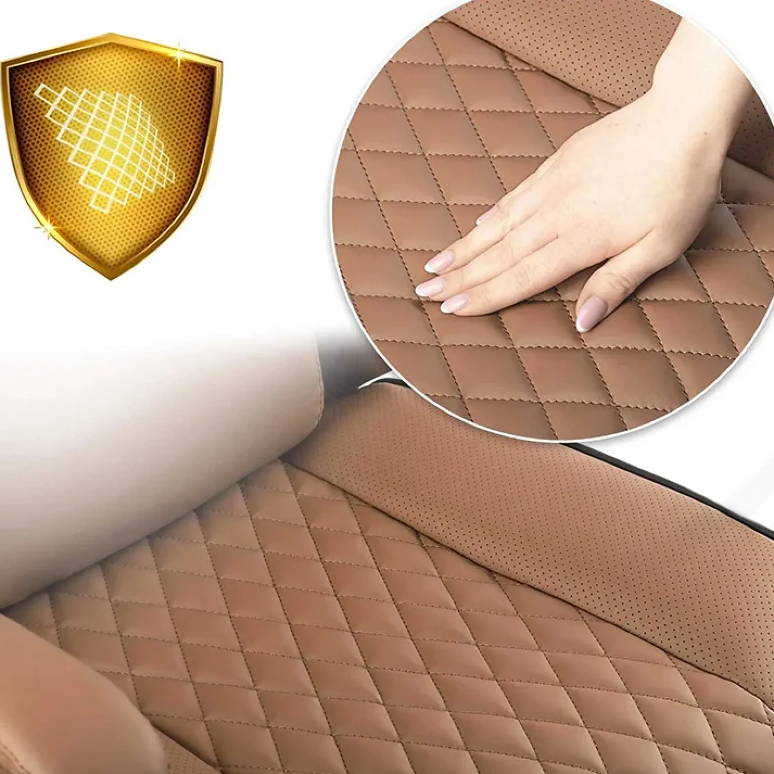 Sedia da ufficio ecopelle design moderno con ruote marrone Relaxpro