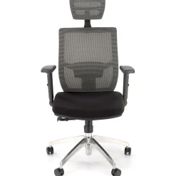 Sedia da ufficio ergonomica con ruote e braccioli regolabili tessuto grigio nero Speed