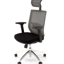Sedia da ufficio ergonomica con ruote e braccioli regolabili tessuto grigio nero Speed