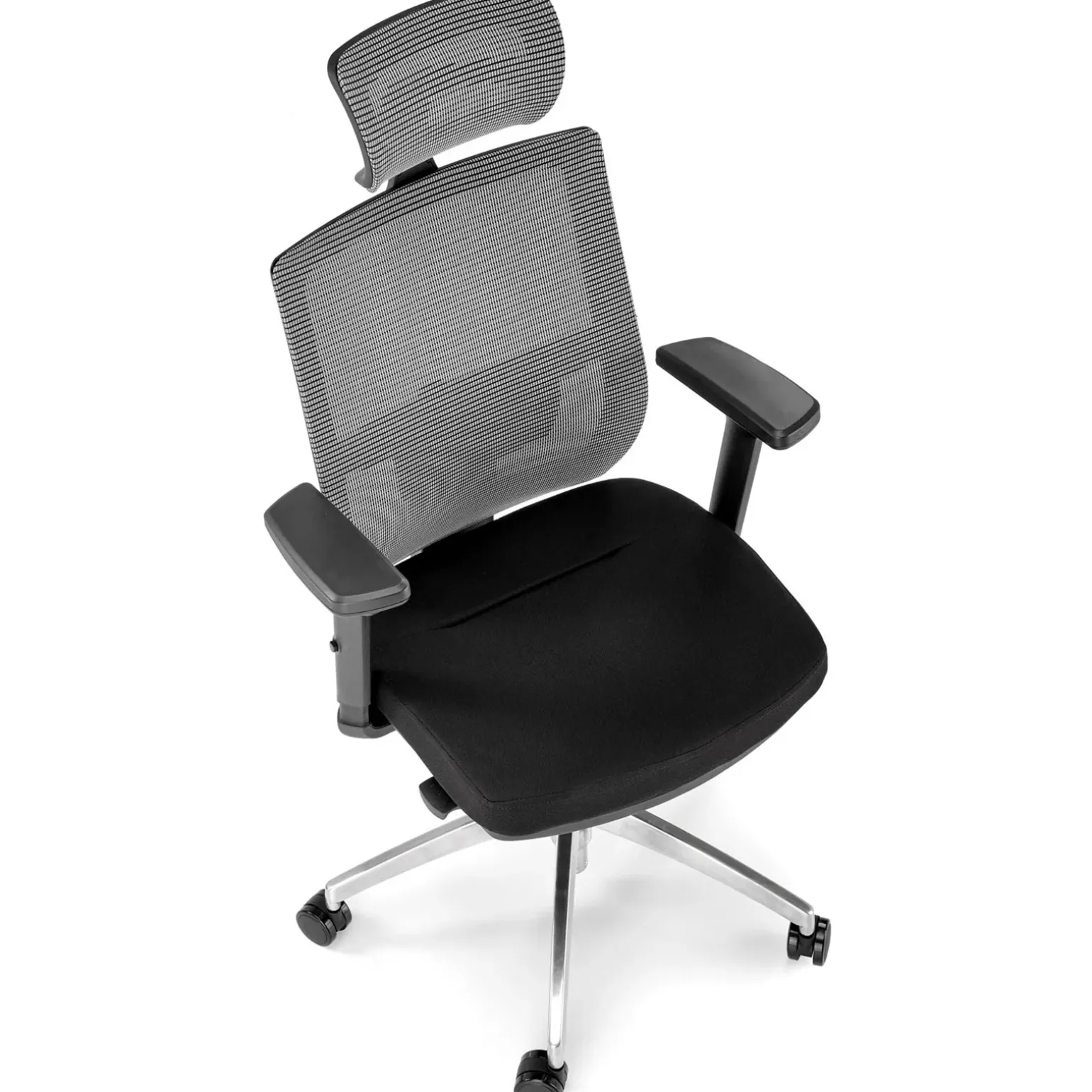 Sedia da ufficio ergonomica con ruote e braccioli regolabili tessuto grigio nero Speed