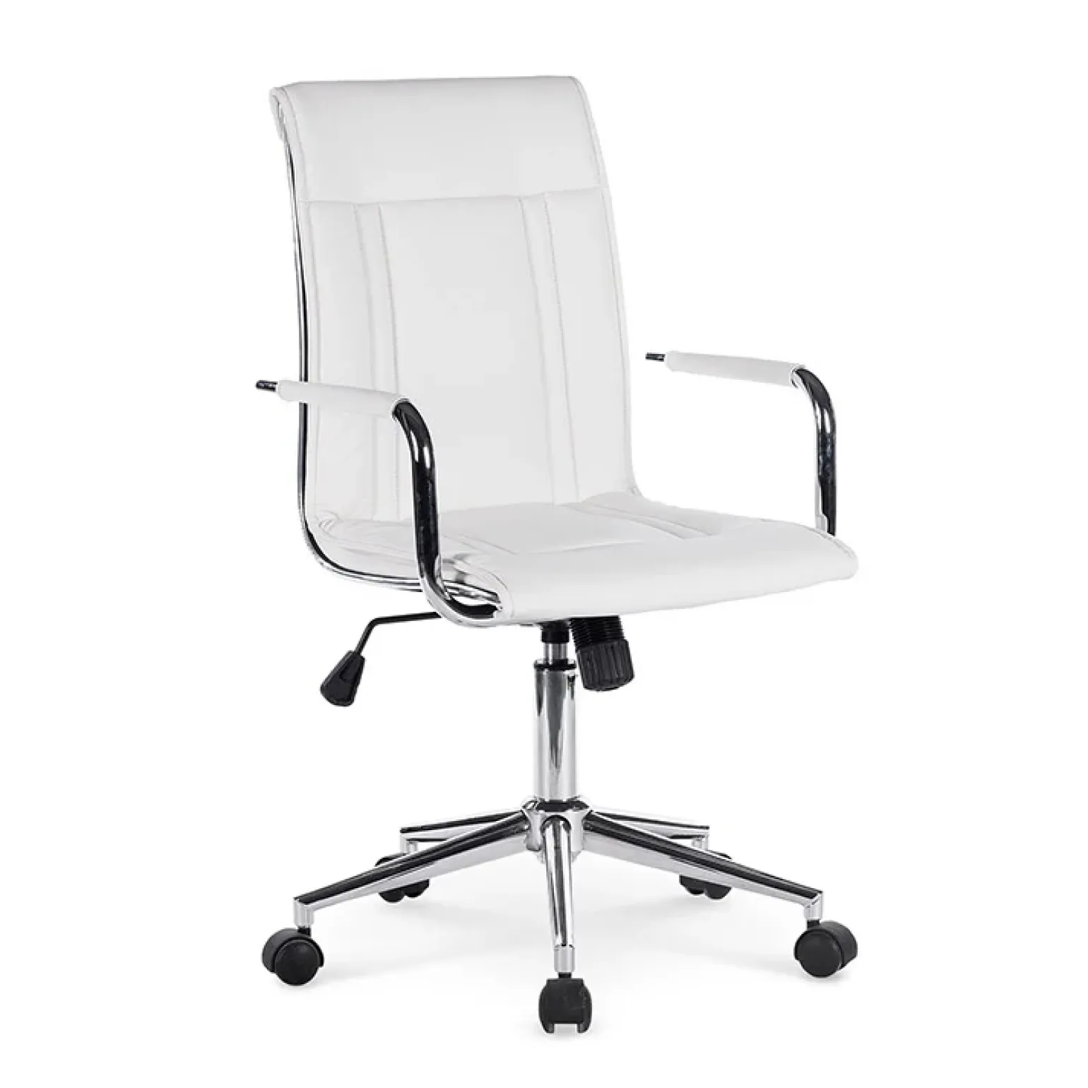 Sedia da ufficio girevole in ecopelle bianco Uncino