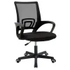Sedia da ufficio imbottita in tessuto con ruote e struttura nera Mesh