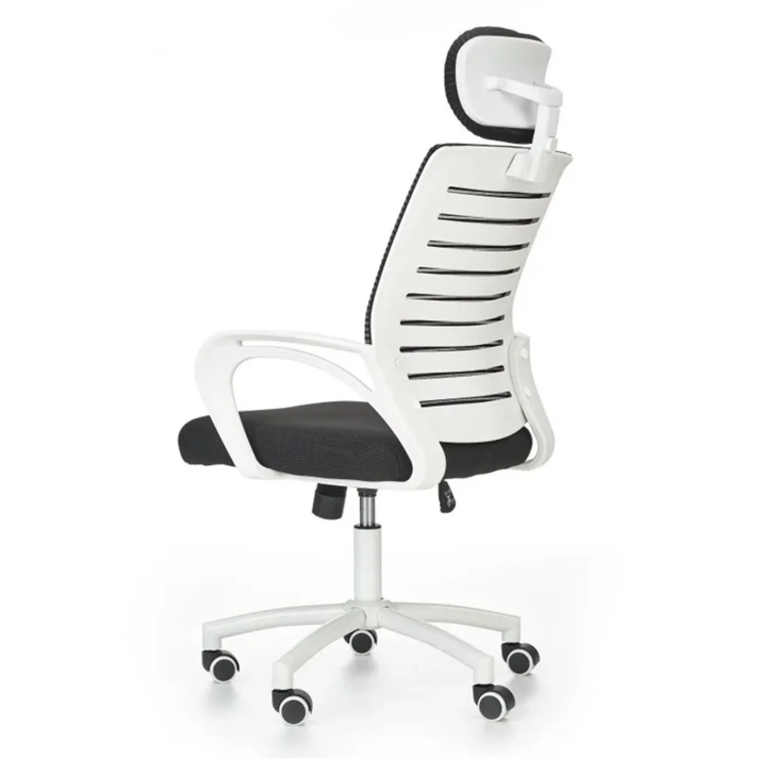 Sedia da ufficio in tessuto con ruote nero bianco Jumper