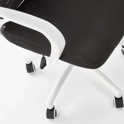 Sedia da ufficio in tessuto con ruote nero bianco Jumper