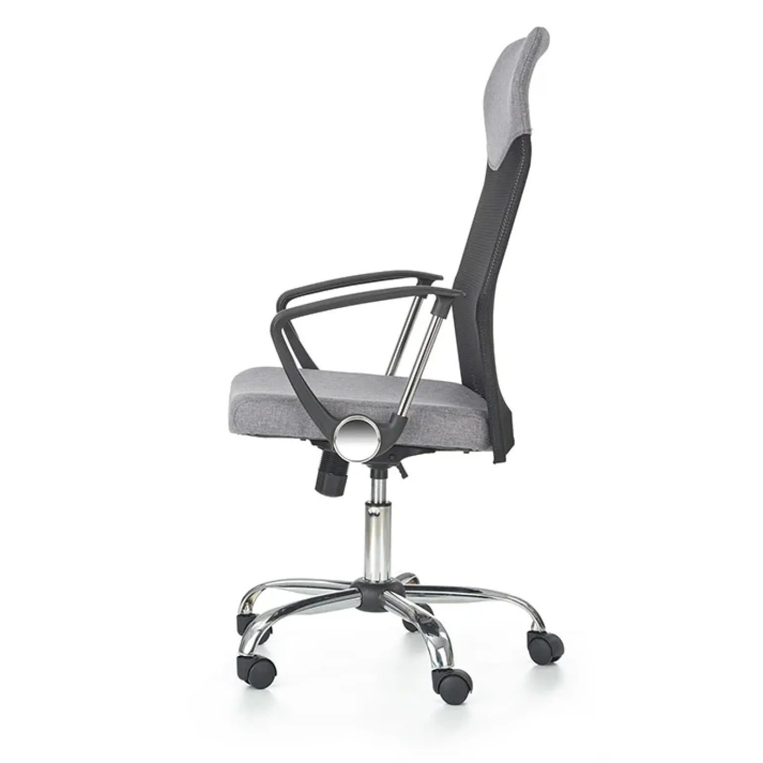 Sedia da ufficio regolabile in tessuto nero grigio Tweedy