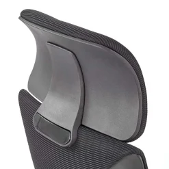 Sedia da ufficio regolabile con ruote in tessuto nero Clay