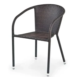 Sedia esterno giardino in rattan marrone acciaio cromato Cubby
