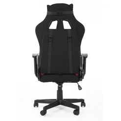Sedia gaming con ruote regolabile in tessuto rosso nero Vicario