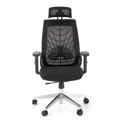 Sedia gaming con ruote regolabile in tessuto nero Riccardi