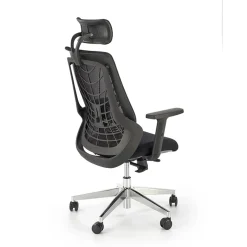Sedia gaming con ruote regolabile in tessuto nero Riccardi