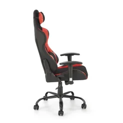Sedia gaming con ruote regolabile in tessuto rosso nero Degel