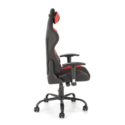 Sedia gaming con ruote regolabile in tessuto rosso nero Degel